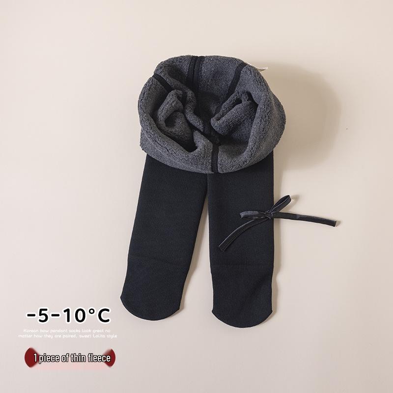 Kinder Winter Fleecegefütterte Socken mit Vertikalstreifen - Dicke, modische Strümpfe für Mädchen