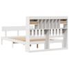 Solid Wood Bed with Shelf Without Mattress White 160 x 200 cm Pine