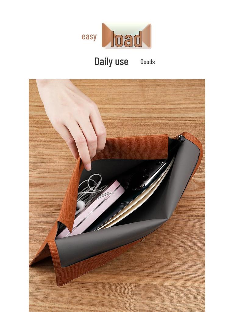 A4 Imitation Leather Business File Bag - Large Capacity Briefcase with Customizable Enterprise Logo