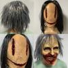 Horror Latex Zombie Mask With Long Hair And Scars For Halloween Costume Party
