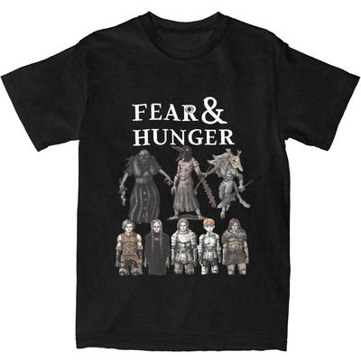 Herren-T-Shirt mit Fear-and-Hunger-Motiv, Cartoon-Spiel, reine Baumwolle, Sommer-T-Shirt, Kurzarm, Rundhalsausschnitt, lässiges T-Shirt, große Größen
