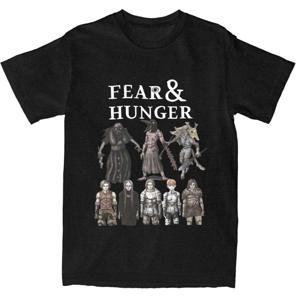 

Men Fear And Hunger T-Shirts Game Cartoon Pure Cotton Top Tees Summer Y2K Short Sleeve T-Shirt O-Neck Casual Tshirt Big Size S разноцветный