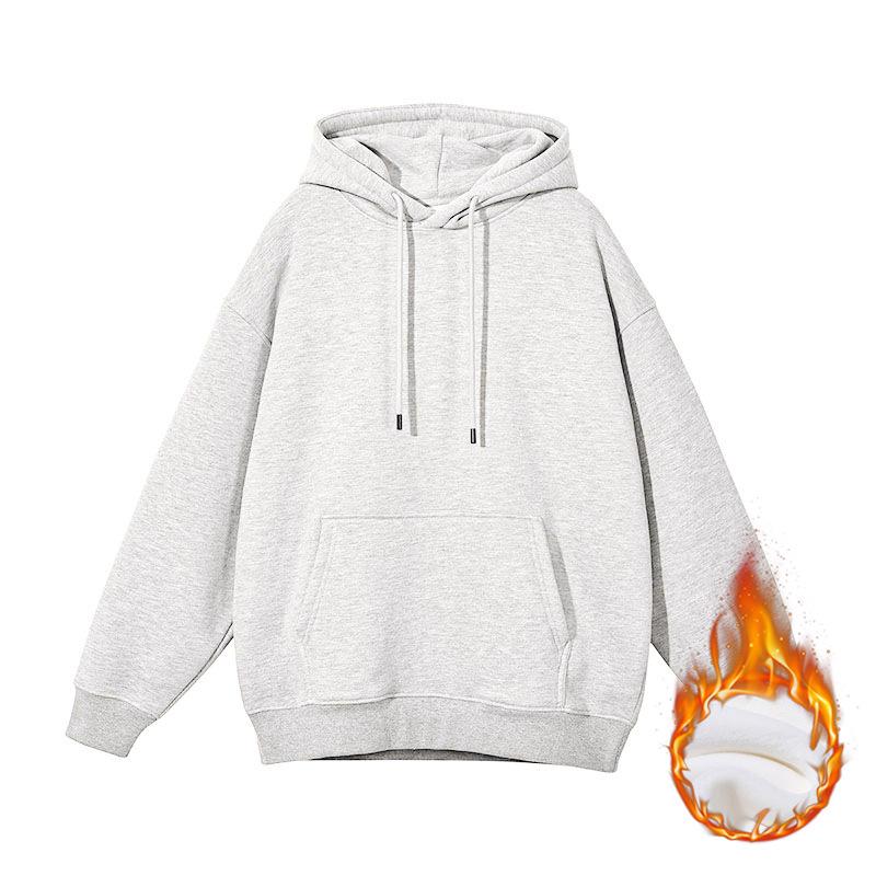 Unisex Heavyweight Hoodie: Solid Color American Street Style for Autumn/Winter