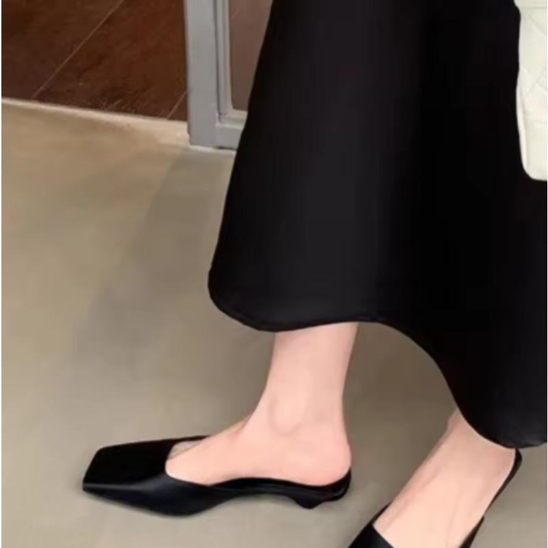 Fashion 2025Spring Summer Cover Toe Women Muels Slippers Fashion Shallow Ladies Slip on Party Dress Casual and Elegant Female Shoes