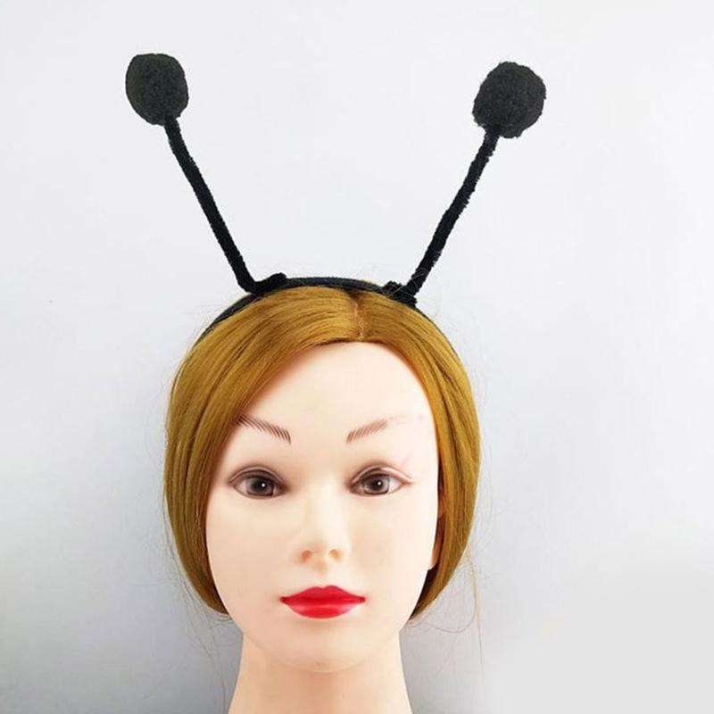 Cute Cartoon Bee Pompom Antenna Hair Hoop Woman Hot Girls Makeup Headband for Children Day Cosplay Hair Accessories