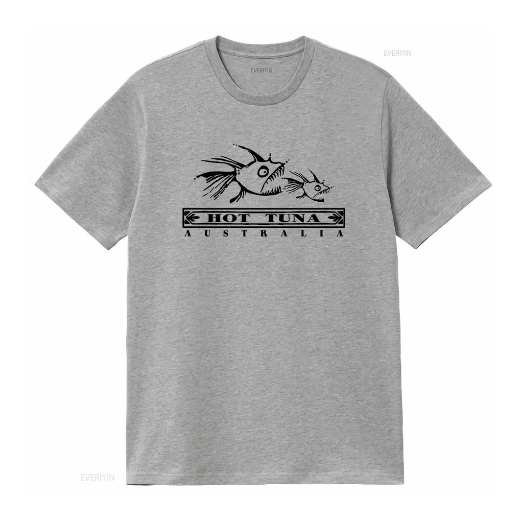 Hot Tuna Austrálie Vintage Tričko s potiskem ryb pro muže Velikost Střední vintage Vyprané homme Lehce streetwear designové oblečení