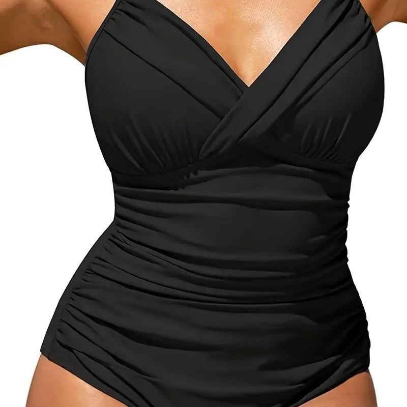 Neuer Mesh Sexy Einfarbiger Schlankmachender Bikini Lagerware Großhandel