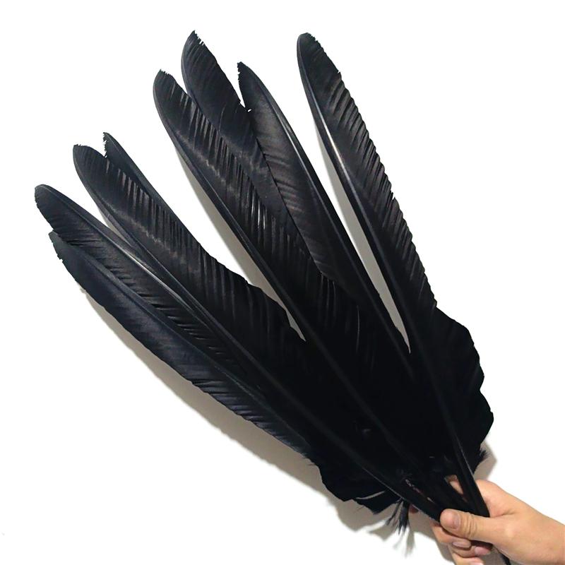 10Pcs/Lot Natural Eagle Feathers For Crafts 40-60Cm Long Black Big Birds Feather Party Accessories Carnival Holiday Decoration