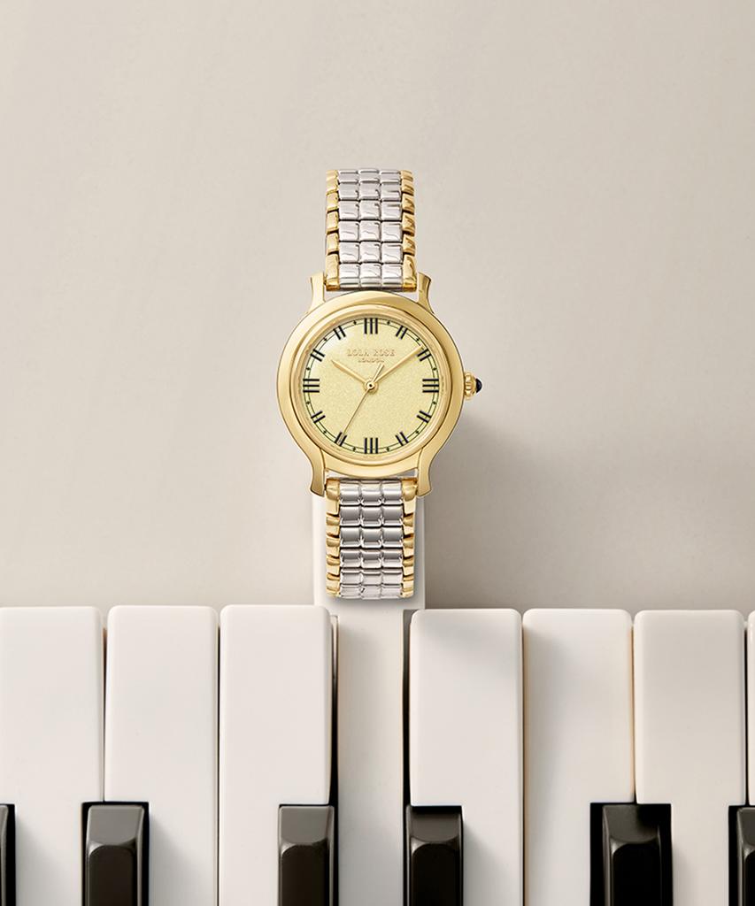 Lollalojeu Waltz Sandblasted Enamel Women'S Gold Fashion Watch