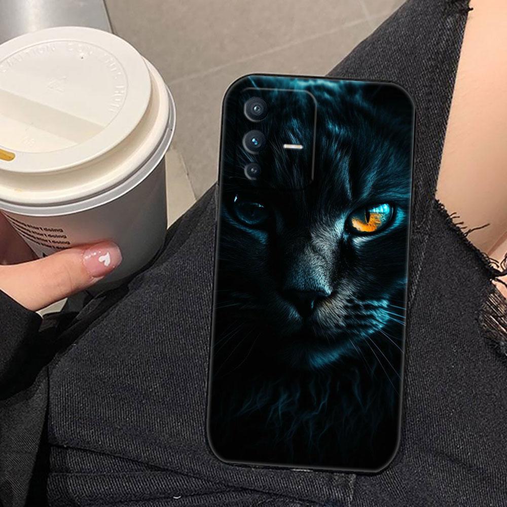 

Black Cat Staring Eye Cover Phone Case For VIVO S1 V17 V20 V21 V23 V23E V25 V25E V27 V27E V29 V29E V30 V30E V40 TPU Case Funda VIVOV15