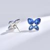 Korean Crystal Angel Tear Stud Earrings - Colorful Teardrop Diamonds with Unique Niche Style for Women