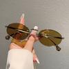 Vintage Retro Oval Sunglasses for Men and Women UV400 Protective Classic Metal Frame Sunglasses Outdoor Beach