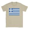 Casual Greek Flag Greece Hellas Hellenic  TShirts for Men Round Neck Cotton T Shirt  Short Sleeve Tees Classic Clothes