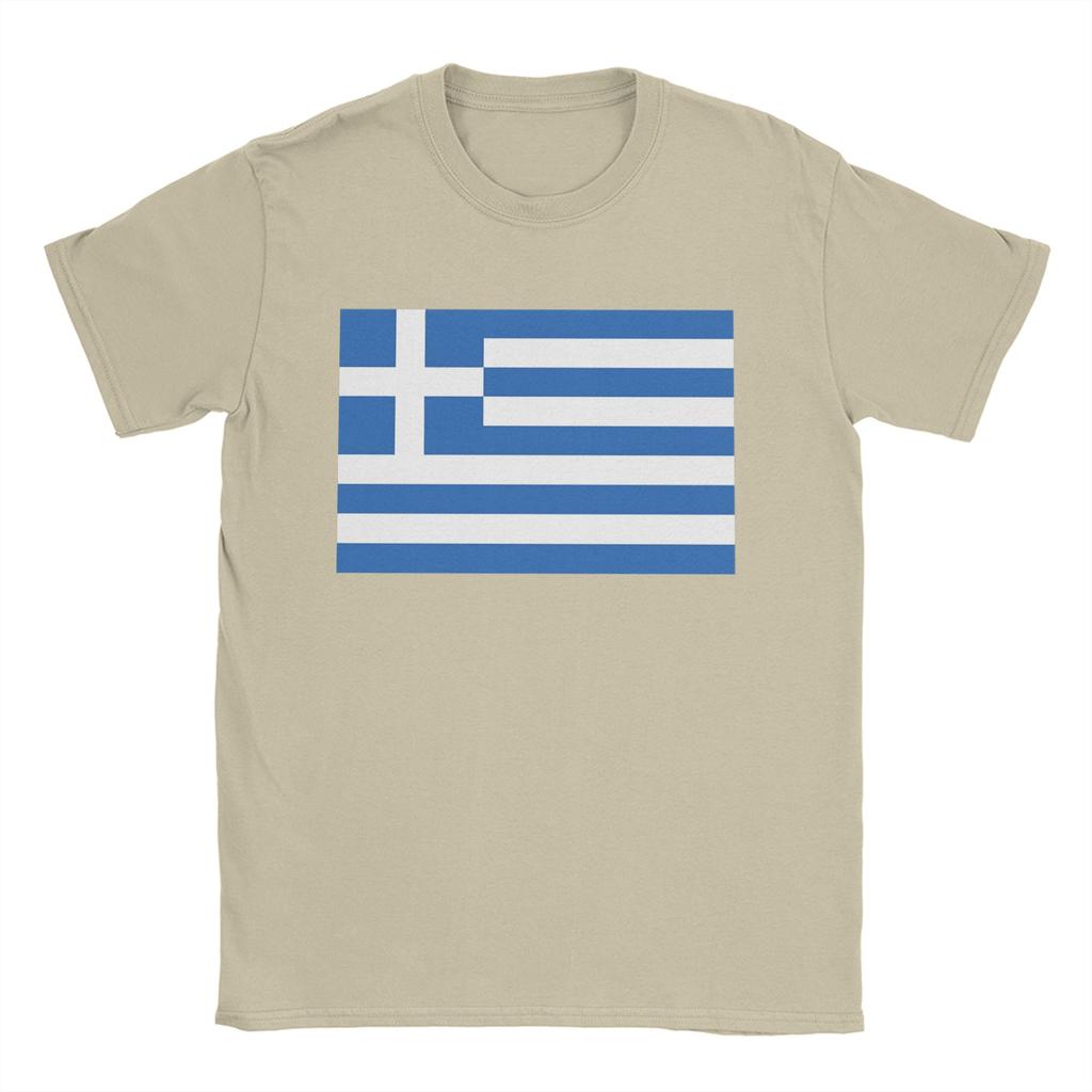 Casual Greek Flag Greece Hellas Hellenic TShirts for Men Round Neck Cotton T Shirt Short Sleeve Tees Classic Clothes