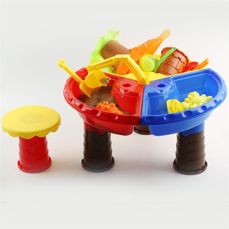 22pcs Children Beach Toys Safe Tree Shape Beach Table Toys Set for Indoor Outdoor Use