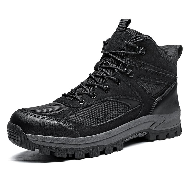 Men s Hiking Shoes Outdoor Adventure Hiking Shoes High-top Hiking Shoes Winter Shoes Wear-resistant Snow Boots 39 чёрный