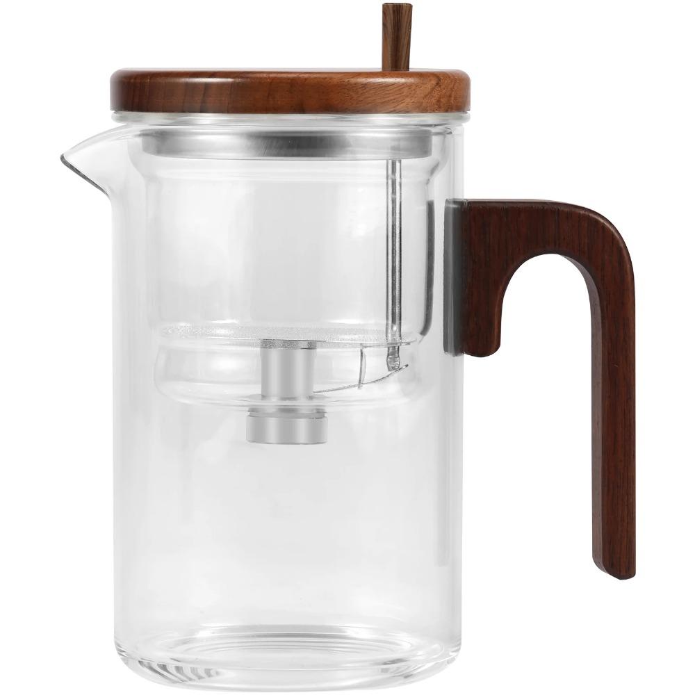 

Жаропрочный стеклянный чайник с фильтром одним нажатием, чайник для заваривания чая, герметичный фильтр для разделения воды, чайник для заваривания чая, кофейник, домашняя чайная посуда