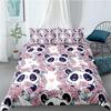 Cartoon Cute Panda Polyester Bedding Sets Child Kids Covers Boys Duvet Cover Set For Teens King Size Bedding Set