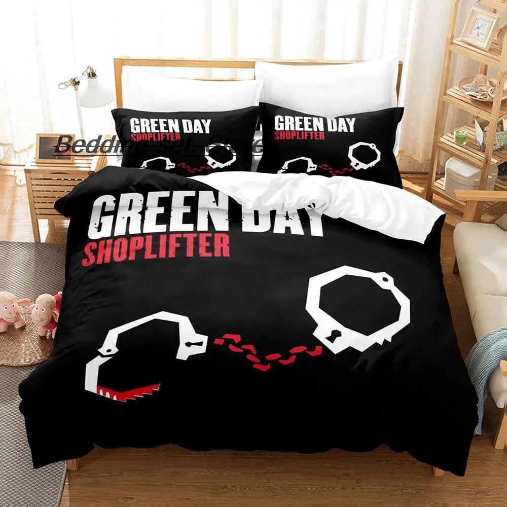 Green Day ' AMERICAN IDIOT Ložní souprava Jednolůžko Dvojlůžko Plná Velikost Queen King Ložní souprava Aldult Dítě Ložnice Sady povlečení Sada prostěradel