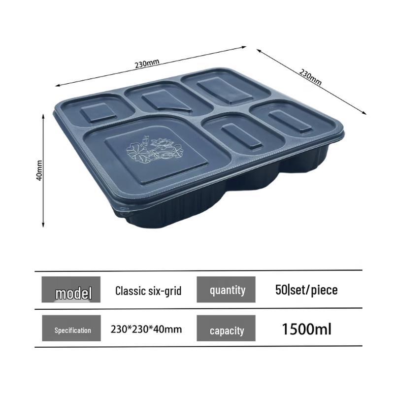 Zebian 6-Compartment Takeaway Meal Boxes