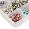 200 Sets / 800 PCS 9.5mm Metal Snap Button Set Multi-Color Mix Hollow Snap Buttons Snap Fastener Pliers Tool With Storage Case