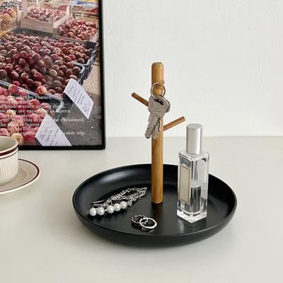 Zásobník na šperky na kľúče s 3-poschodovými drevenými vetvami Šetriaci priestor Ľahký multifunkčný úložný zásobník s vchodom Domáce potreby