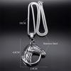 Stainless Steel Horse Head Necklace Pendant Silver Color Vintage Horses Lover Gift Accessories Jewelry Collier Homme NZZ372S02