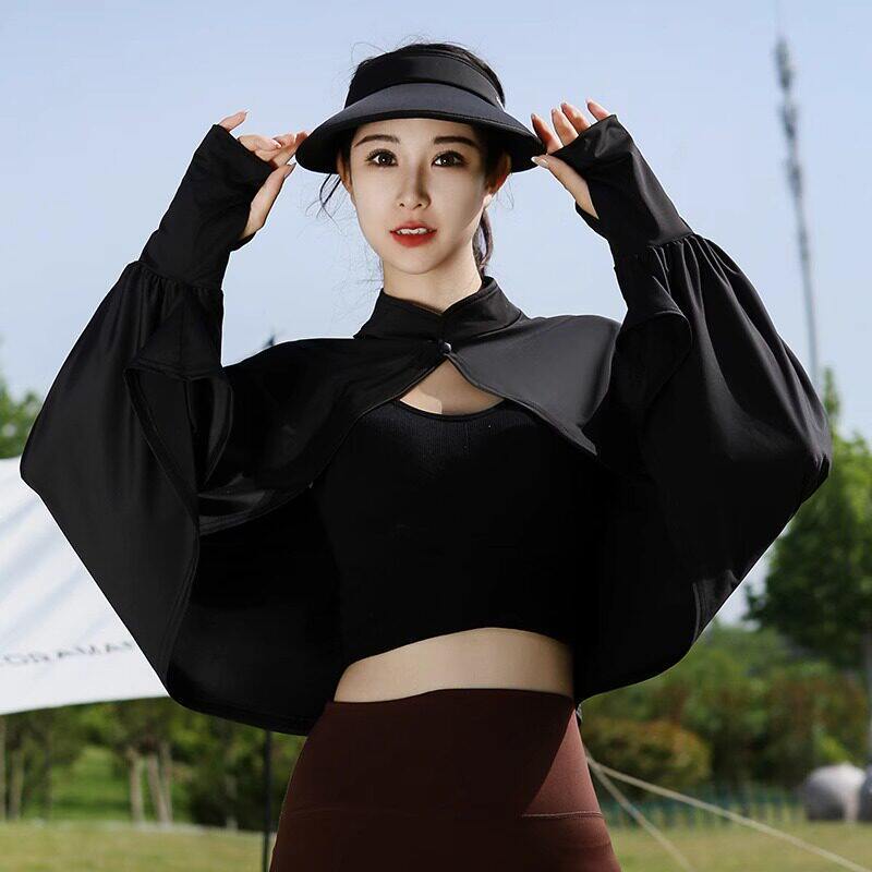 Sunscreen Shawl Women's Summer Shade Driving Cycling Air Conditioning Shirt Blouse Cloak Breathable Loose Long Sleeve Ice Silk Jacket