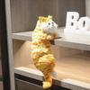 Realistic White Plush Cat Figurine for Home Decor with Hanging Design
