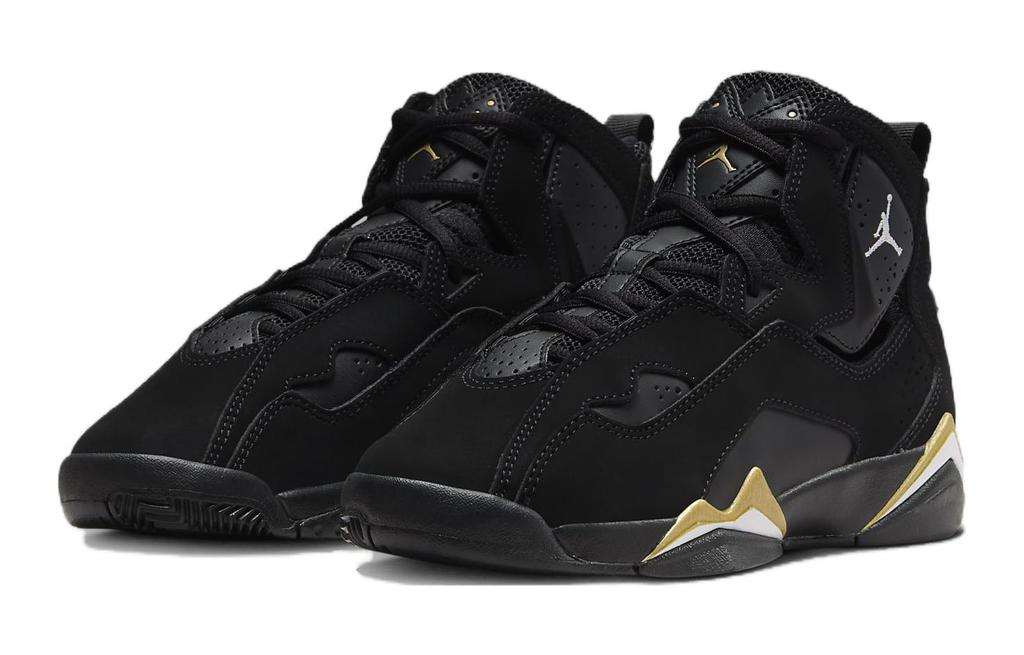Jordan True Flight Antideslizantes Resistentes a la Abrasión de Caña Alta Zapatillas de Baloncesto para Niños Negro Adolescentes 343795-017