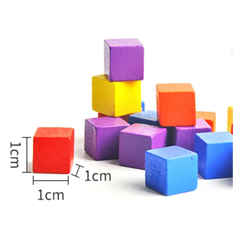 100Pcslots 14Colors 10Mm Cube Wood Cubes Colorful Dice Chess Pieces Right Angle For Token Puzzle Board Games Early Education