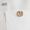 Alloy Clothing Accessories 1/2Pcs Golden Plated Pretzel Brooch, Mini Knotted Bread Lapel Pin for Retro Style Brooch Men Women, Decorative Clothes Bag