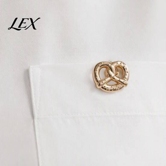 Alloy Clothing Accessories 1/2Pcs Golden Plated Pretzel Brooch, Mini Knotted Bread Lapel Pin for Retro Style Brooch Men Women, Decorative Clothes Bag