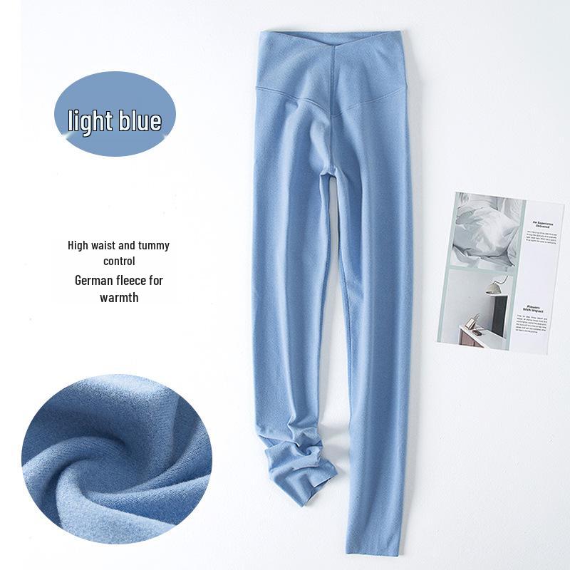 Women's Plus Size High Waist Elastic Control Fleece-Lined Autumn Winter Warm Seamless Leggings