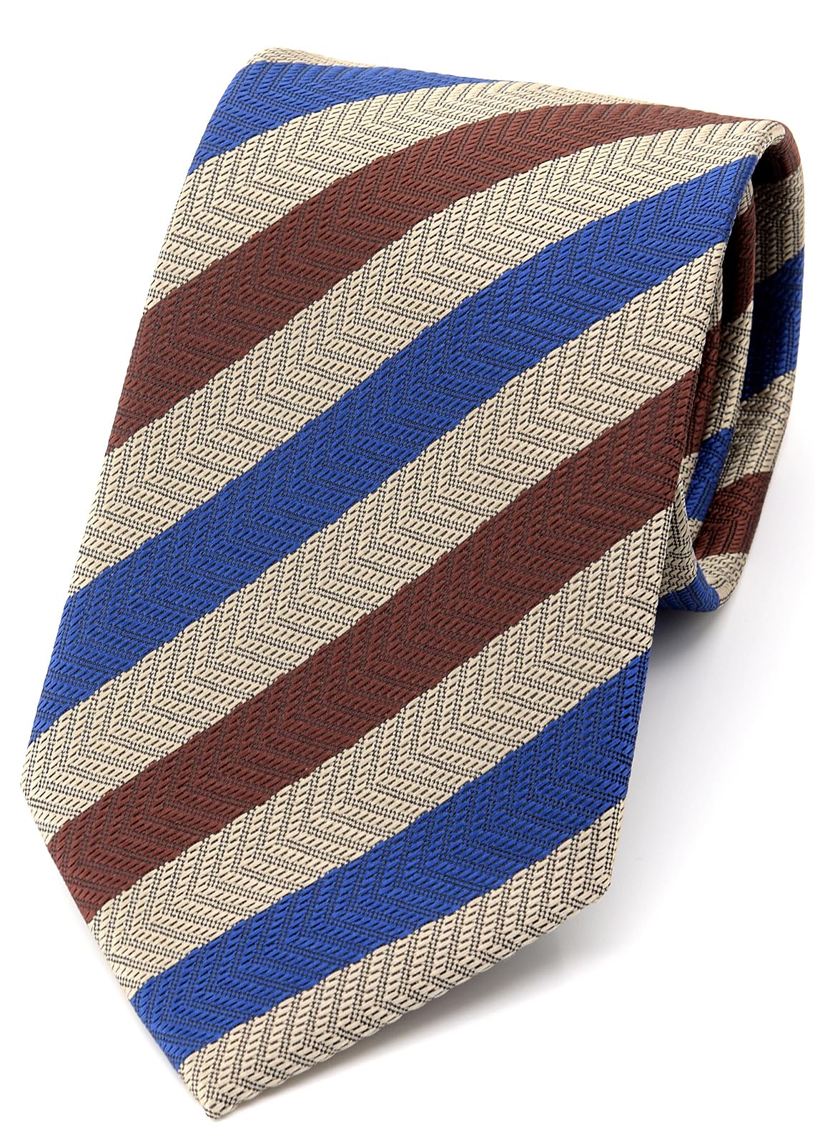 

[Color] Formal Business Tie, Regular Size, Washable, 8cm Wide (Brown, Blue)