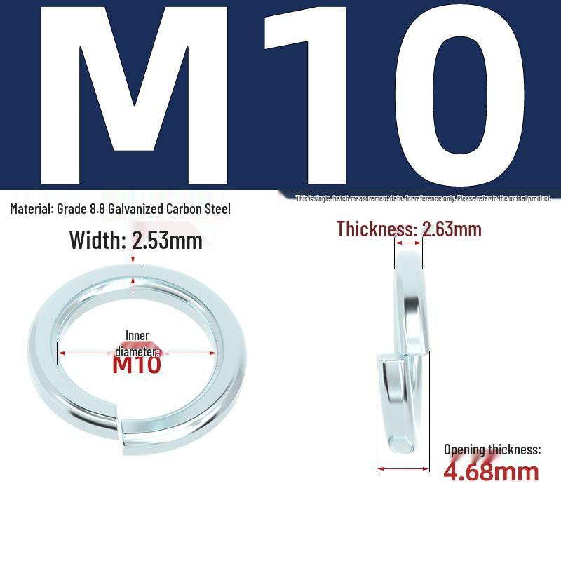 Grade 8.8 Galvanized Open Coil Spring Washer, M3-M30mm