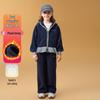 Montagut Mädchen Fleece-gefüttertes lässiges Kapuzensweatshirt & Weitbeinige Hose Set