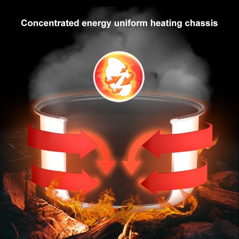 Elektryczne urządzenie do gotowania ryżu o mocy 400 W/2 l z miarką Łyżka do ryżu Kosz do gotowania na parze Garnek wewnętrzny z powłoką nieprzywierającą