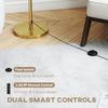 Floor Lamp with Remote, Height Adjustable Standing Lamp with Linen Shade, Dimmable with 3000K-6000K Adjustable Colour Temperatures
