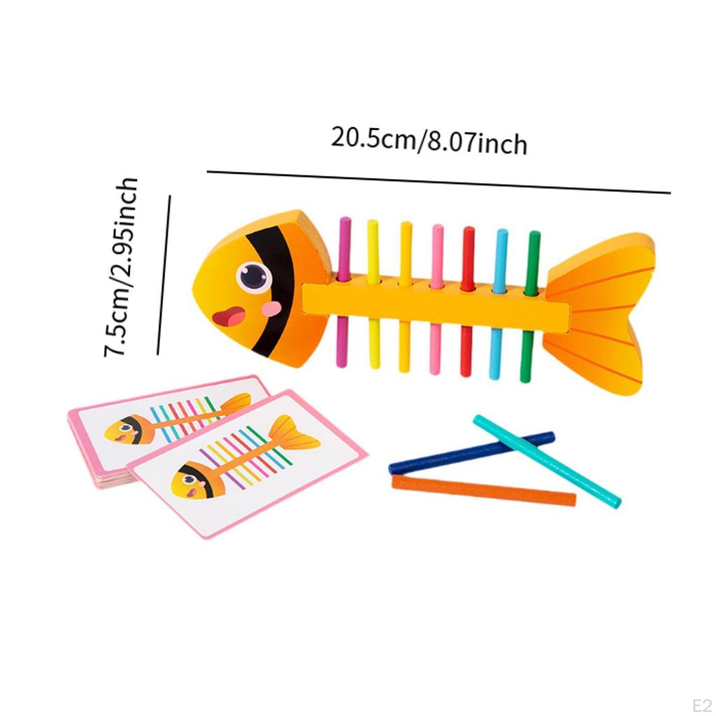 Fishbone Matching Toy Fine Motor,Creative,Developmental Game Color Sorting for Boy Girls