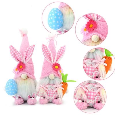 Pink Easter Plush Toy Soft and Comfortable Stuffed Animal Easter Decorations Spring Hangings Party Decor Easter Rabbit