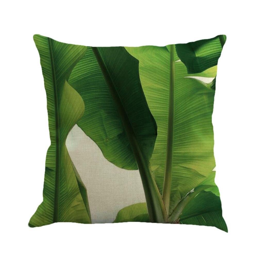 Tropical Plant Leaves Cotton Pillow Pillow Package Banana Leaf Car Sofa Cushion A6