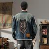 Xintang Men's Distressed Denim Jacket 2025: Trendy Ripped Retro Pique Casual Jacket