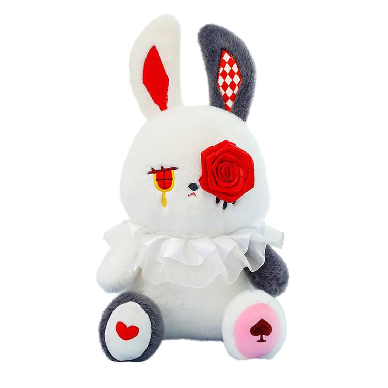 

Toy Bunny Plush Stuffed Rabbit Flower Eyes Doll Shed Tears Kids Gift Cotton Pp 21cm/8.27in красный