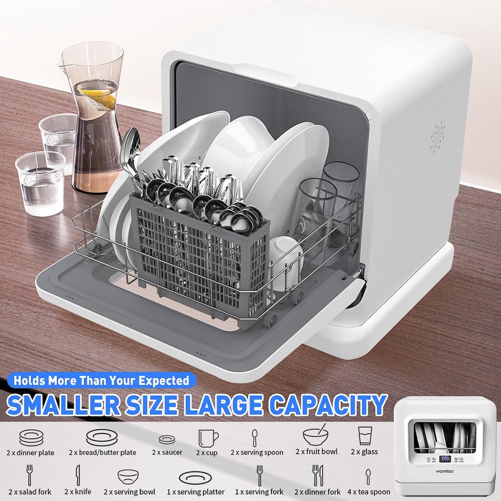 785W Automatic Countertop Dishwasher Disinfecting Cabinet  2/3 Place Setting Desktop 5 Washing Programs Dish Washer Machine UK/US Plug