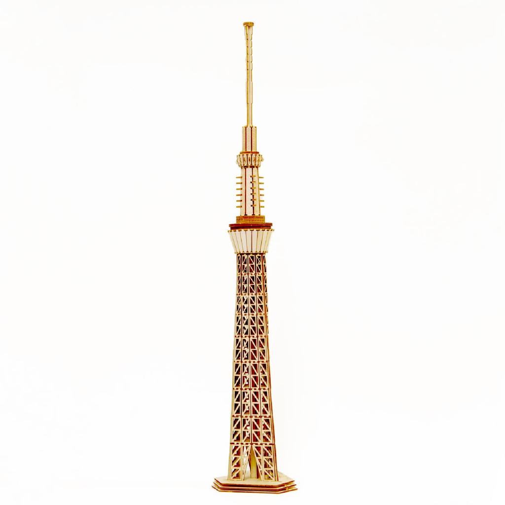 Tokyo Skytree Wooden 3D Puzzle DIY Craft Kit for Kids and Adults Educational Toy for Boys and Girls 3D Artwork and a Great Gift for Adults Ki-gu-mi -
