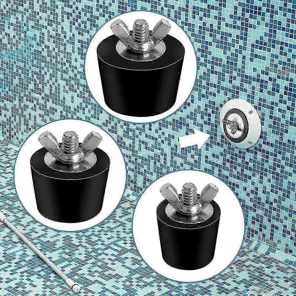 6 Pack 3 Size Pool Winterizing Plug for Swimming Pool Holes,Expansion Plugs for Above Ground Pool Skimmer