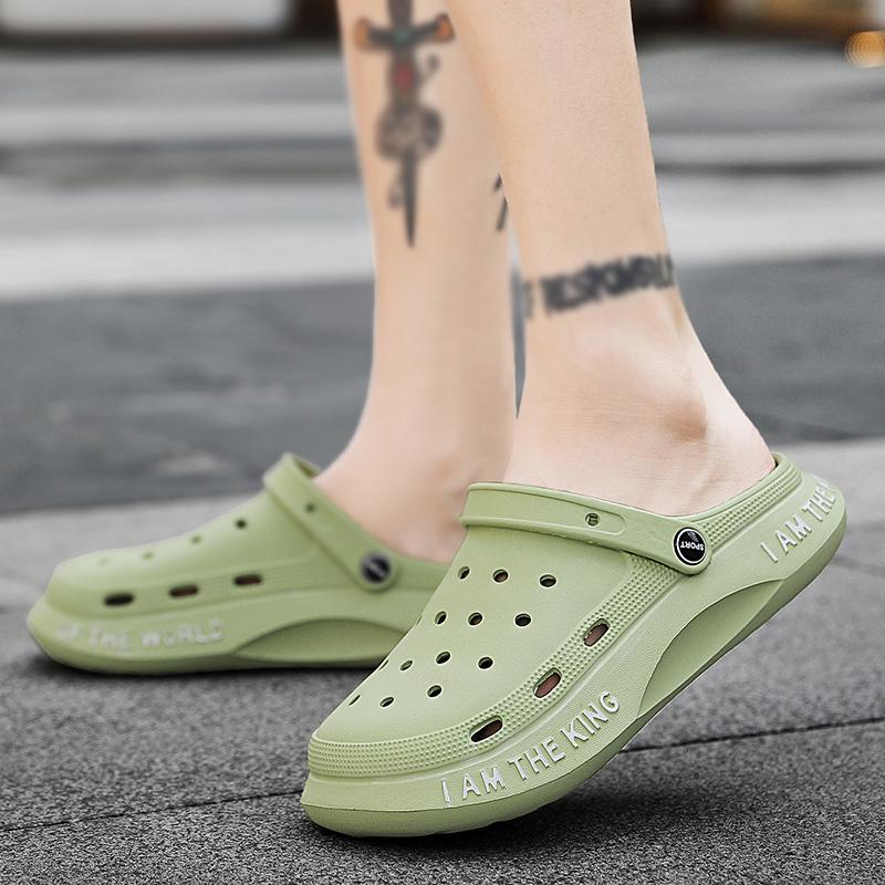 Men's Summer Slippers 2024 Luxury Casual Platform Barefoot Shoes For Men Comfortable Soft Beach Outdoor Trekking Garden Sandals