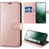 Case for Xiaomi 14 - Pink - PU Leather - Shockproof - Foldable - Built-in Stand
