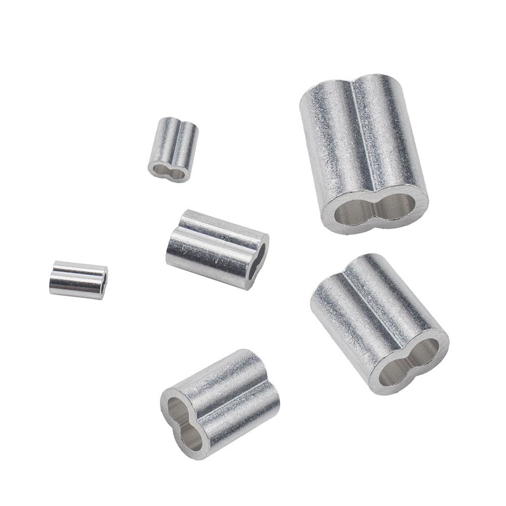 Aluminum Crimping Loop Sleeve Double Cable Ferrules Fit for Wire Ropes Rigging Fence Net Clotheslines Dog Chains Accessories